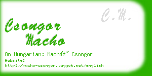 csongor macho business card